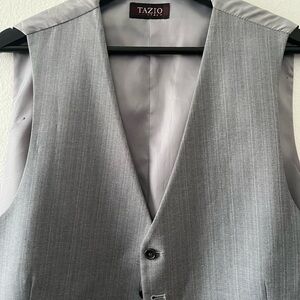 TAZIO Men's Gray Pinstripe Dress Vest